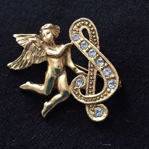 Darling angel initial “S” pin